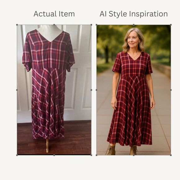 J Jill Womens XL Pink Plaid V Neck Maxi Dress Academia Cottagecore Modest Red - Picture 1 of 12